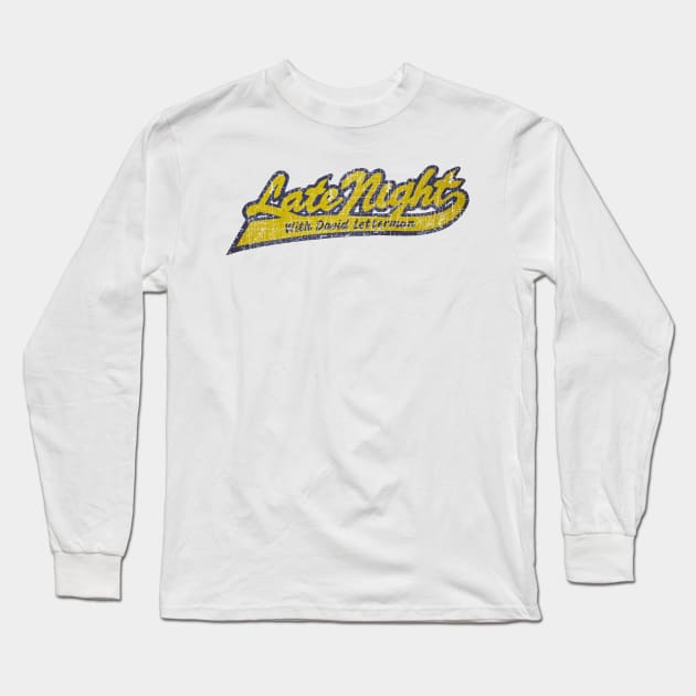 Late Night With David Letterman Long Sleeve T-Shirt by Thrift Haven505